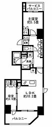 ネベル横浜関内 2LDKの間取図画像