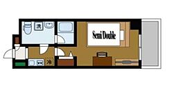 クレヴィスタ綾瀬 4階1Kの間取り