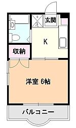 ハイムO&Y 1Kの間取図画像