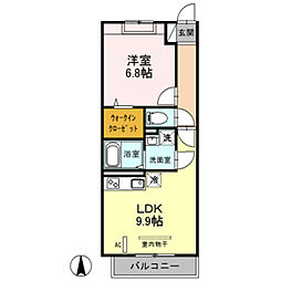グランド・キャッスル 1LDKの間取図画像