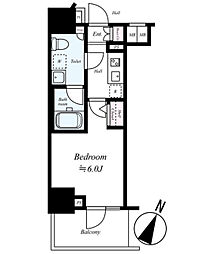 JR山手線 田町駅 徒歩7分の賃貸マンション 2階1Kの間取り