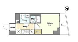 プライマル戸越銀座 7階1Kの間取り
