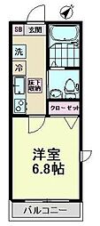 AKマンション7 1Kの間取図画像