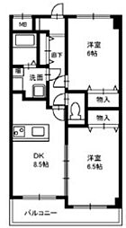 Plaisir 2DKの間取図画像