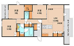 ソフィア南流山 3階3LDKの間取り