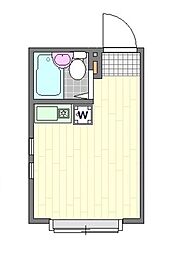 アーバンプレイス和泉A棟 1階ワンルームの間取り