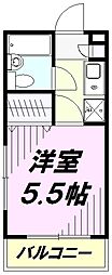 モンシャトー2号館 1Kの間取図画像