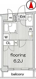 グランヴァン中野新橋 1Kの間取図画像