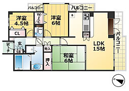 アーデンコート住吉川 3LDKの間取図画像