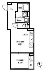 GRANPASEO市谷仲之町 1LDKの間取図画像