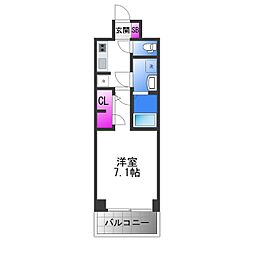 S-RESIDENCE高井田Central 1Kの間取図画像