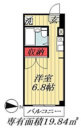 ドエル西船 ワンルームの間取図画像