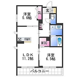 ＢＥＲＥＯ　ＨＩＫＯ−Ｕ太田 2階2LDKの間取り