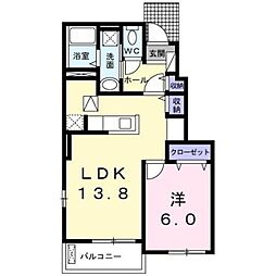 カーサデファミリオ3 1LDKの間取図画像