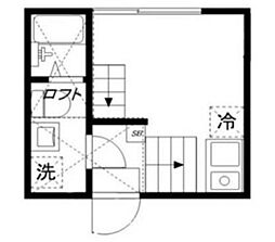 グランシャリオ金町 2階ワンルームの間取り