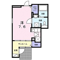 セトル・コンチェルト ワンルームの間取図画像