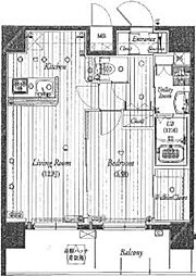 ヴェルステージ秋葉原 1LDKの間取図画像