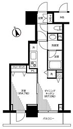 銀座レジデンス伍番館 1DKの間取図画像