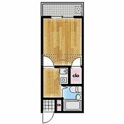 レオ浦和 1Kの間取図画像