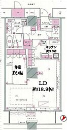 ザ・東京タワーズシータワー 49階1LDKの間取り