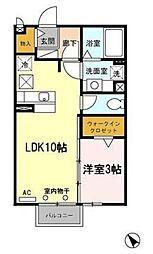 ラフィネアージュ 1LDKの間取図画像