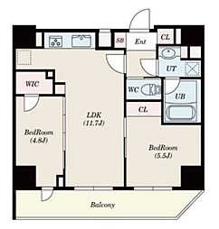 グランパセオ浅草橋 803 8階2LDKの間取り