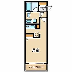 プライム学芸大学 1階ワンルームの間取り