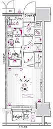 グランド・ガーラ立川 1Kの間取図画像