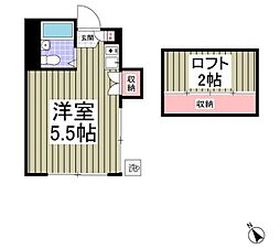 ハイム西調布 ワンルームの間取図画像