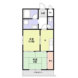 サンサーラ.タツミ 2Kの間取図画像