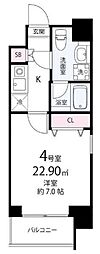 エレンシアK 1Kの間取図画像