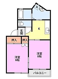 メゾン・ド・シャトー2 1LDKの間取図画像