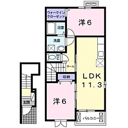 メゾンセルバン 2LDKの間取図画像