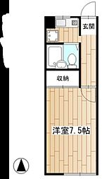 昭和コーポ川越 1Kの間取図画像