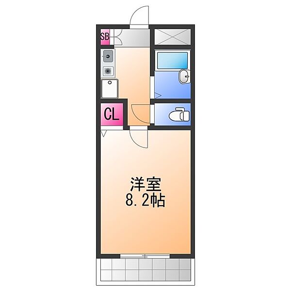 シャルルシャトー ｜大阪府貝塚市中町(賃貸マンション1K・2階・23.04㎡)の写真 その2