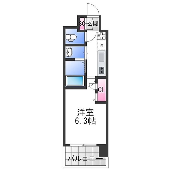 大阪府東大阪市永和１丁目(賃貸マンション1K・2階・22.00㎡)の写真 その2