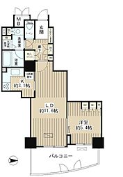 ゲートシティ大崎サウスパークタワー 1LDKの間取図画像