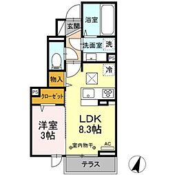 サフィール富士見台 1LDKの間取図画像