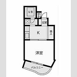ノアハヤシ2 1Kの間取図画像