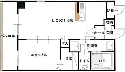 ブライトック南越谷 1LDKの間取図画像