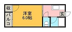 大丸荘 1DKの間取図画像