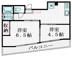 エスポワール目黒 2DKの間取図画像