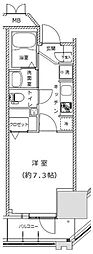 ライジングプレイス亀戸 1Kの間取図画像