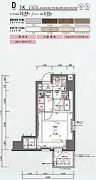 シーネクスプレミア浅草橋 11階1Kの間取り