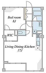 東営マンション 1LDKの間取図画像