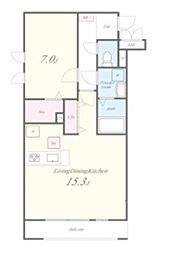 サンフライト 2階1LDKの間取り