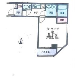 ルフレ桜 1Kの間取図画像