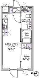 アトリオフラッツ高円寺ノース 1階1DKの間取り