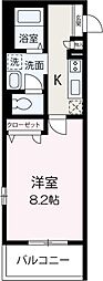 タウンコート2 1Kの間取図画像