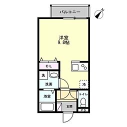 MA・MAISON AKISHIMA 1Kの間取図画像
